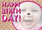 photocard dots pink happy birthday girl